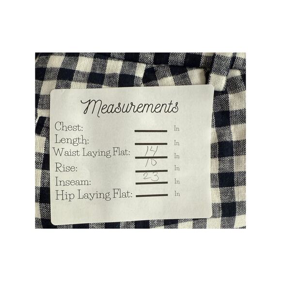 J Crew Holland Linen Straight Leg Checkered Pants Ankle Pockets 00 Black White - Picture 8 of 14